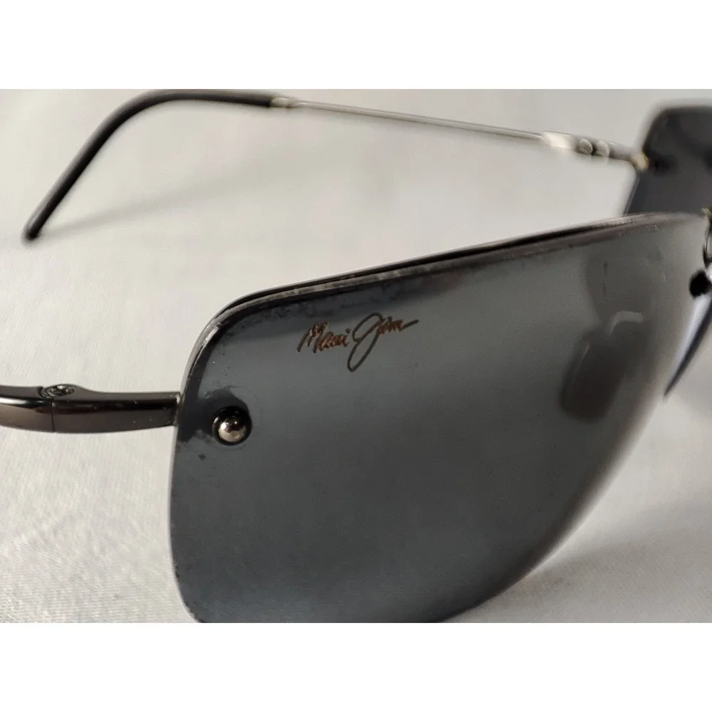 Maui Jim‎ MJ-351-02 Flexon Gunmetal Rimless Polarized Sunglasses Japan